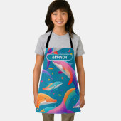 Dolphin Rainbow Personalisiertes Muster Schürze (Insitu)