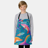 Dolphin Rainbow Personalisiertes Muster Schürze (Getragen)
