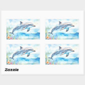 Dolphin Rechteckiger Aufkleber (Blatt)