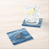 Dolphin Rechteckiger Pappuntersetzer (Vor Ort)