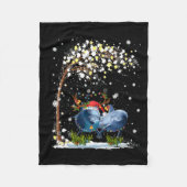 Dolphin Reindeer Hat Weihnachtsbaum Funny Xm Fleecedecke (Vorderseite)