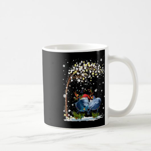 Dolphin Reindeer Hat Weihnachtsbaum Funny Xm Kaffeetasse (Rechts)