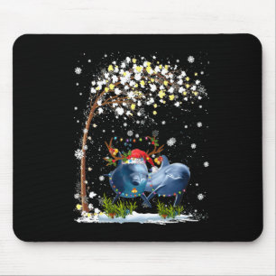 Dolphin Reindeer Hat Weihnachtsbaum Funny Xm Mousepad