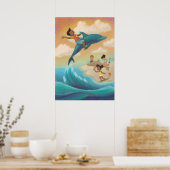 Dolphin Reiten Poster (Küche)