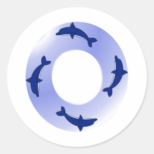 Dolphin Ring Runder Aufkleber