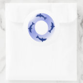 Dolphin Ring Runder Aufkleber (Tasche)