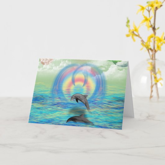 Dolphin Rising Karte (Gelbe Blume)