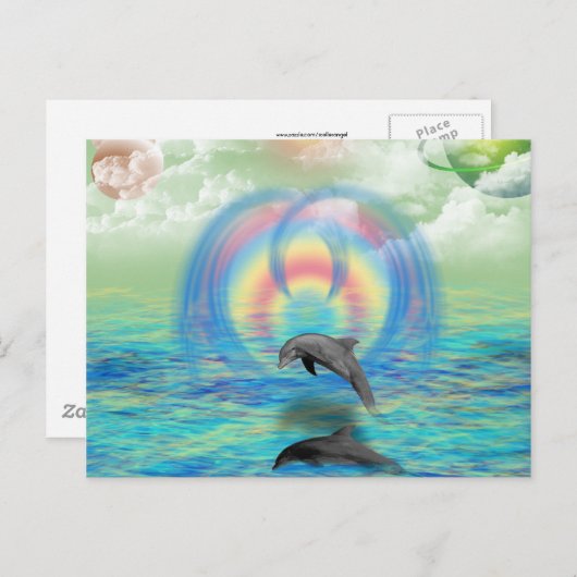 Dolphin Rising Postkarte (Vorne/Hinten)