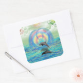 Dolphin Rising Quadratischer Aufkleber (Umschlag)