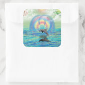 Dolphin Rising Quadratischer Aufkleber (Tasche)