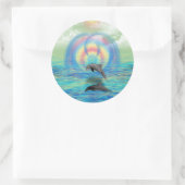 Dolphin Rising Runder Aufkleber (Tasche)