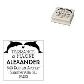 Dolphin Rücksendeadresse Briefmarke - Hochzeitstie Gummistempel (Stempel)