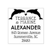 Dolphin Rücksendeadresse Briefmarke - Hochzeitstie Gummistempel (Prägung)