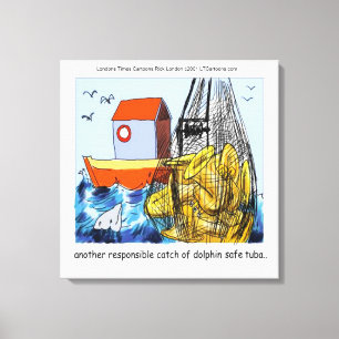 Dolphin-Safe Tuba Funny Canvas Print Leinwanddruck