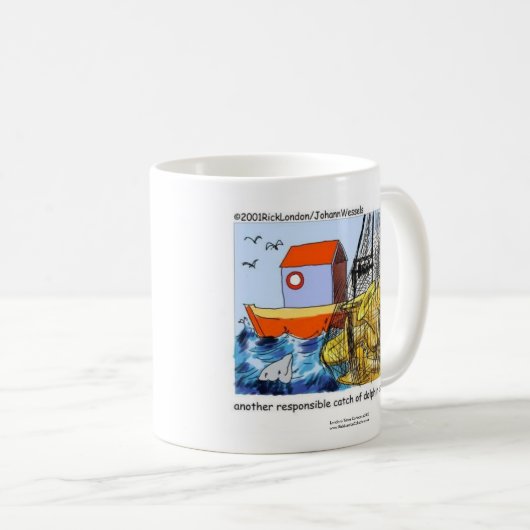Dolphin Safe Tuba Funny Coffee Tasse (VorderseiteRechts)