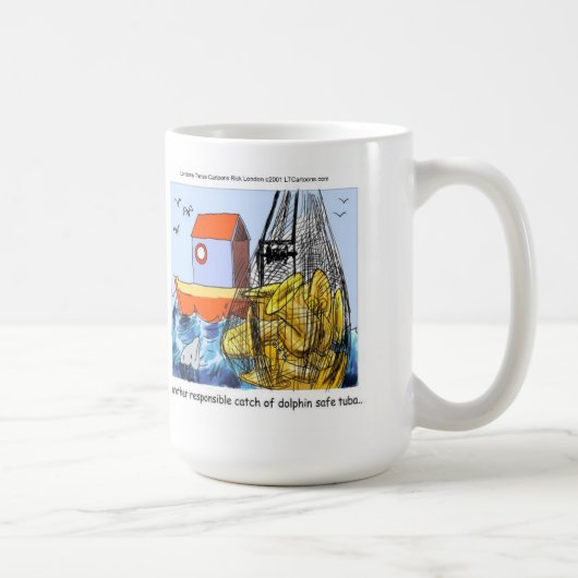 Dolphin-Safe Tuba Funny Kaffeetasse (Rechts)