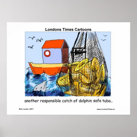 Dolphin-Safe Tuba Funny Posters Poster (Vorne)