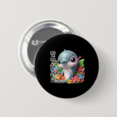 Dolphin sagt Hallo auf Koreanisch Button (Vorne & Hinten)