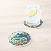 Dolphin Sandstone Getränkeuntersetzer (Seite)