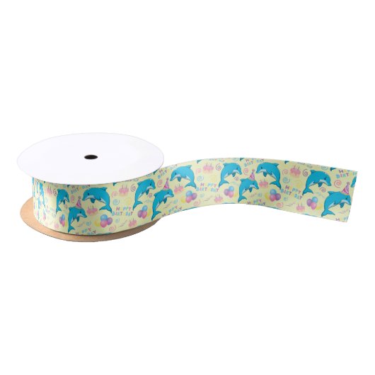 Dolphin Satin Ribbon in Yellow Satinband (Spule)