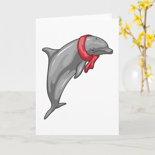 Dolphin Scarf Karte (Gelbe Blume)