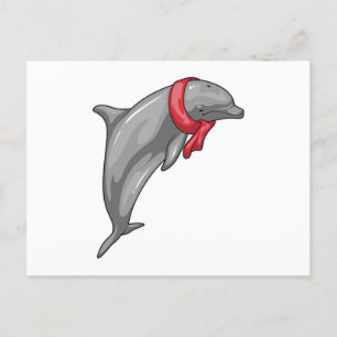 Dolphin Scarf Postkarte