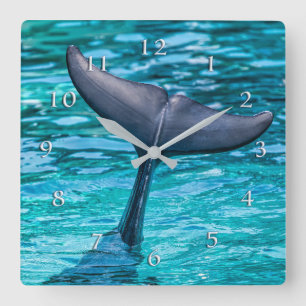 DOLPHIN SCHWANZ FLUKE HOWDY! QUADRATISCHE WANDUHR