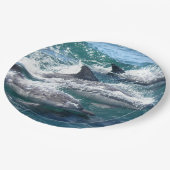 Dolphin Schwimmen im Blauen Meer Pappteller (Schrägansicht)