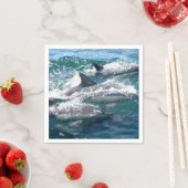 Dolphin Schwimmen im Blauen Meer Serviette (Beispiel)