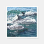 Dolphin Schwimmen im Blauen Meer Serviette (Vorderseite)