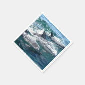 Dolphin Schwimmen im Blauen Meer Serviette (Ecke)