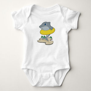 Dolphin Schwimmen Lifebuoy Baby Strampler