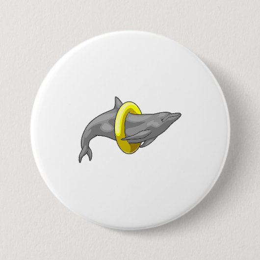 Dolphin Schwimmen Lifebuoy Button (Vorderseite)