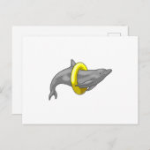 Dolphin Schwimmen Lifebuoy Postkarte (Vorne/Hinten)