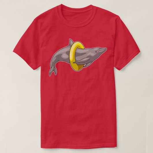 Dolphin Schwimmen Lifebuoy T-Shirt (Design vorne)
