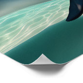 Dolphin Schwimmen Unterwasser Poster (Ecke)