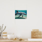 Dolphin Schwimmen Unterwasser Poster (Küche)