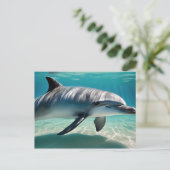 Dolphin Schwimmen Unterwasser Postkarte (Stehend Vorderseite)