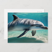 Dolphin Schwimmen Unterwasser Postkarte (Vorne/Hinten)