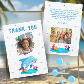 Dolphin Sea Animals Birthday 2 Photo Dankeskarte