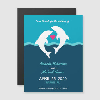 Dolphin Sea Wedding Magneteinladung