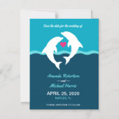 Dolphin Sea Wedding Magneteinladung (Vorderseite)