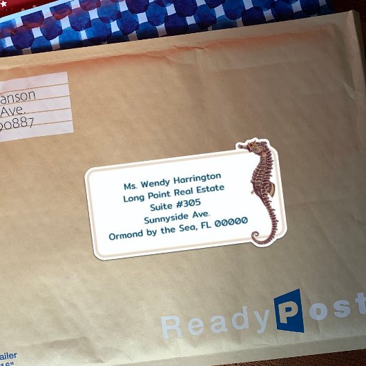 Dolphin Seepferd Große, vorbedruckte Postmarken Aufkleber