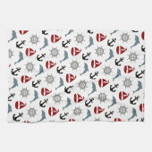 Dolphin-Seeschiff-Seeschifffahrt Muster Marine und Küchentuch (Horizontal)