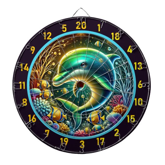 Dolphin Serenity Coral Reef Dartboard Dartscheibe (vorne)