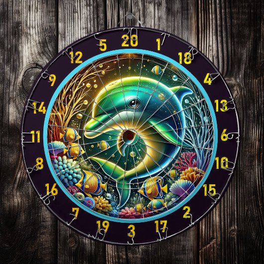 Dolphin Serenity Coral Reef Dartboard Dartscheibe