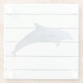 Dolphin Shiplap Rustic Beach Deco Glasuntersetzer (Rückseite)