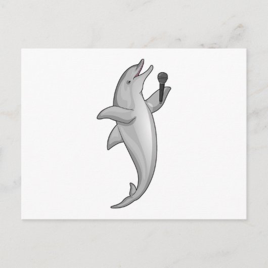 Dolphin Singer Mikrofon Postkarte (Vorderseite)