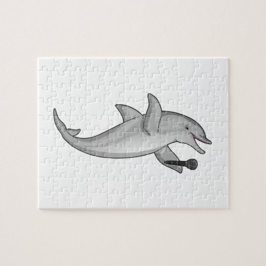 Dolphin Singer Mikrofon Puzzle (Horizontal)