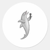 Dolphin Singer Mikrofon Runder Aufkleber (Vorderseite)